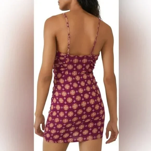 Free People Center of Attention Mini Dress in Fig Womens Size Small Medium NWT - Picture 5 of 5